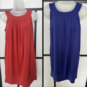 Vintage Y2K Forever 21 Womens Burnt Orange Navy Dress Medium